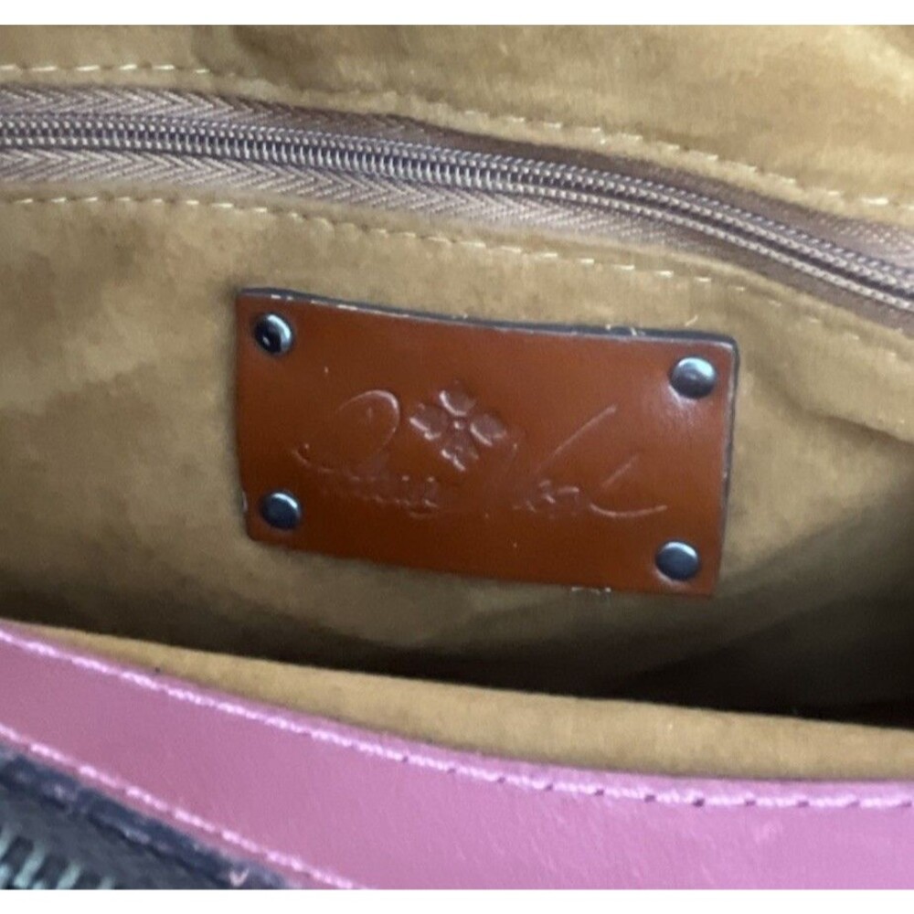 Patricia Nash Darby Tote Leather Crossbody Bag Turn Lock - Pink - Picture 15 of 16